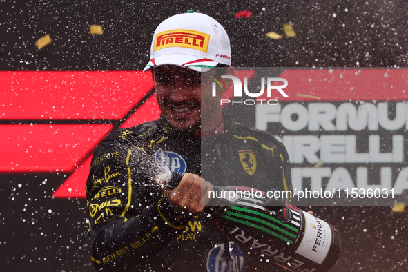 Charles Leclerc of Ferrari after the Formula 1 Italian Grand Prix at Autodromo Nazionale di Monza in Monza, Italy on September 1, 2024. 