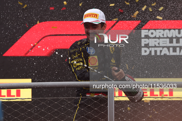 Charles Leclerc of Ferrari after the Formula 1 Italian Grand Prix at Autodromo Nazionale di Monza in Monza, Italy on September 1, 2024. 