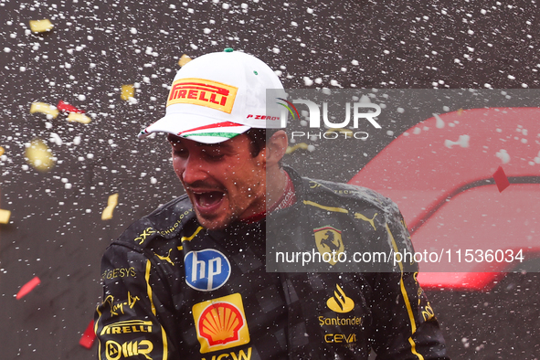 Charles Leclerc of Ferrari after the Formula 1 Italian Grand Prix at Autodromo Nazionale di Monza in Monza, Italy on September 1, 2024. 