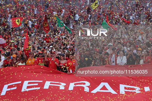 Fans after the Formula 1 Italian Grand Prix at Autodromo Nazionale di Monza in Monza, Italy on September 1, 2024. 