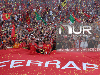 Fans after the Formula 1 Italian Grand Prix at Autodromo Nazionale di Monza in Monza, Italy on September 1, 2024. (