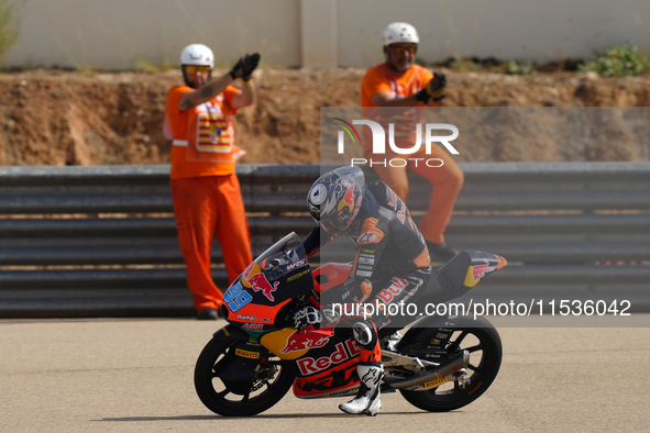 Jose Antonio Rueda (99) of Spain and Red Bull KTM Ajo KTM during the race day of the Gran Premio GoPro de Aragon at Motorland Aragon Circuit...