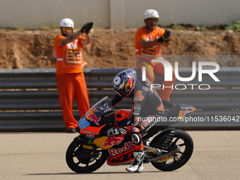 Jose Antonio Rueda (99) of Spain and Red Bull KTM Ajo KTM during the race day of the Gran Premio GoPro de Aragon at Motorland Aragon Circuit...