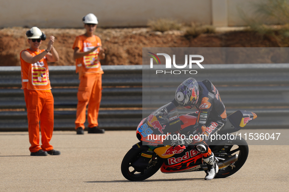 Jose Antonio Rueda (99) of Spain and Red Bull KTM Ajo KTM during the race day of the Gran Premio GoPro de Aragon at Motorland Aragon Circuit...