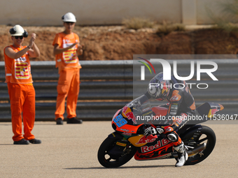 Jose Antonio Rueda (99) of Spain and Red Bull KTM Ajo KTM during the race day of the Gran Premio GoPro de Aragon at Motorland Aragon Circuit...