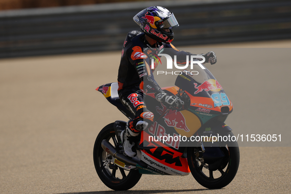 Jose Antonio Rueda (99) of Spain and Red Bull KTM Ajo KTM during the race day of the Gran Premio GoPro de Aragon at Motorland Aragon Circuit...