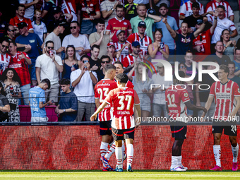 PSV player Guus Til celebrates the goal during the match between PSV and Go Ahead Eagles at the Philips Stadium for the Dutch Eredivisie 4th...