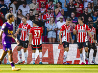 PSV player Guus Til celebrates the goal during the match between PSV and Go Ahead Eagles at the Philips Stadium for the Dutch Eredivisie 4th...