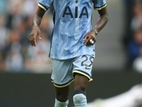 Tottenham Hotspur's Pape Matar Sarr during the Premier League match between Newcastle United and Tottenham Hotspur at St. James's Park in Ne...