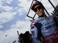 Marc Marquez (93) of Spain and Gresini Racing Moto GP Ducati during the race day of the Gran Premio GoPro de Aragon at Motorland Aragon Circ...