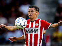 PSV player Hirving Lozano plays during the match PSV vs. Go Ahead Eagles at the Philips Stadium for the Dutch Eredivisie 4th round season 20...