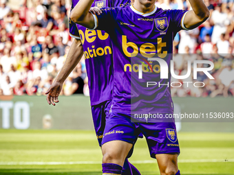 Go Ahead Eagles player Mithis Suray during the match PSV vs. Go Ahead Eagles at the Philips Stadium for the Dutch Eredivisie 4th round seaso...