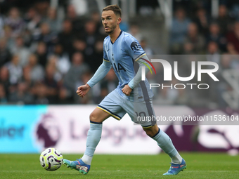 Tottenham Hotspur's James Maddison during the Premier League match between Newcastle United and Tottenham Hotspur at St. James's Park in New...