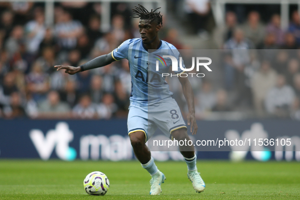 Tottenham Hotspur's Yves Bissouma during the Premier League match between Newcastle United and Tottenham Hotspur at St. James's Park in Newc...