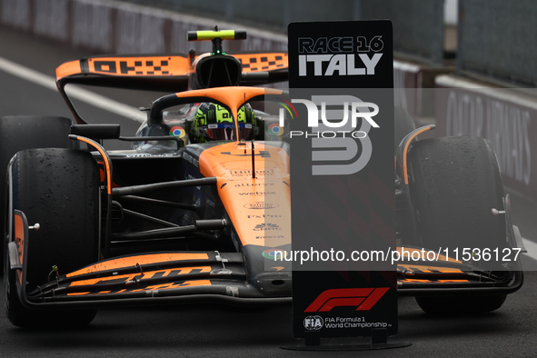 Lando Norris of McLaren after the Formula 1 Italian Grand Prix at Autodromo Nazionale di Monza in Monza, Italy on September 1, 2024. 