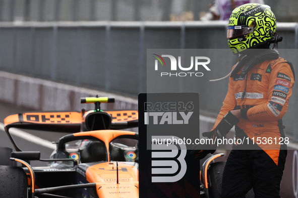 Lando Norris of McLaren after the Formula 1 Italian Grand Prix at Autodromo Nazionale di Monza in Monza, Italy on September 1, 2024. 