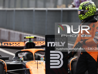 Lando Norris of McLaren after the Formula 1 Italian Grand Prix at Autodromo Nazionale di Monza in Monza, Italy on September 1, 2024. (