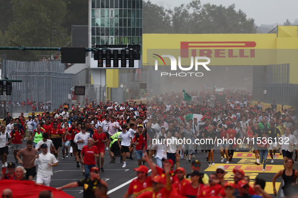 Fans after the Formula 1 Italian Grand Prix at Autodromo Nazionale di Monza in Monza, Italy on September 1, 2024. 