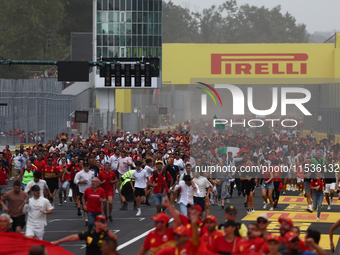 Fans after the Formula 1 Italian Grand Prix at Autodromo Nazionale di Monza in Monza, Italy on September 1, 2024. (