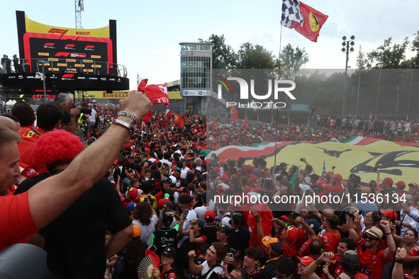 Fans after the Formula 1 Italian Grand Prix at Autodromo Nazionale di Monza in Monza, Italy on September 1, 2024. 