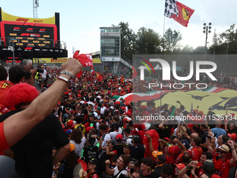 Fans after the Formula 1 Italian Grand Prix at Autodromo Nazionale di Monza in Monza, Italy on September 1, 2024. (