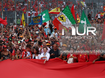 Fans after the Formula 1 Italian Grand Prix at Autodromo Nazionale di Monza in Monza, Italy on September 1, 2024. (