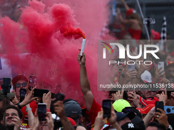 Fans after the Formula 1 Italian Grand Prix at Autodromo Nazionale di Monza in Monza, Italy on September 1, 2024. (