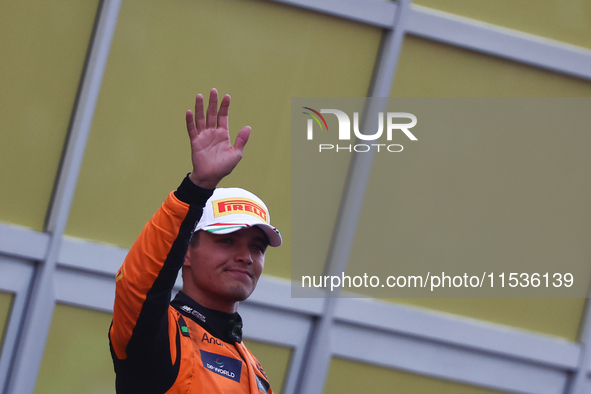 Lando Norris of McLaren after the Formula 1 Italian Grand Prix at Autodromo Nazionale di Monza in Monza, Italy on September 1, 2024. 