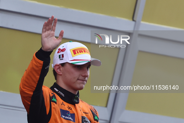 Oscar Piastri of McLaren after the Formula 1 Italian Grand Prix at Autodromo Nazionale di Monza in Monza, Italy on September 1, 2024. 