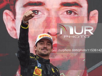 Charles Leclerc of Ferrari after the Formula 1 Italian Grand Prix at Autodromo Nazionale di Monza in Monza, Italy on September 1, 2024. (