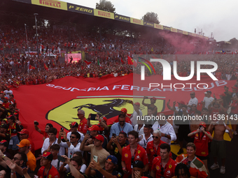 Fans after the Formula 1 Italian Grand Prix at Autodromo Nazionale di Monza in Monza, Italy on September 1, 2024. (