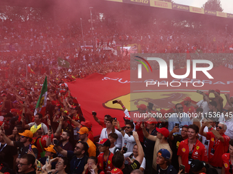 Fans after the Formula 1 Italian Grand Prix at Autodromo Nazionale di Monza in Monza, Italy on September 1, 2024. (