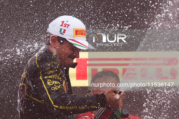 Charles Leclerc of Ferrari after the Formula 1 Italian Grand Prix at Autodromo Nazionale di Monza in Monza, Italy on September 1, 2024. 