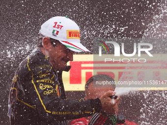 Charles Leclerc of Ferrari after the Formula 1 Italian Grand Prix at Autodromo Nazionale di Monza in Monza, Italy on September 1, 2024. (