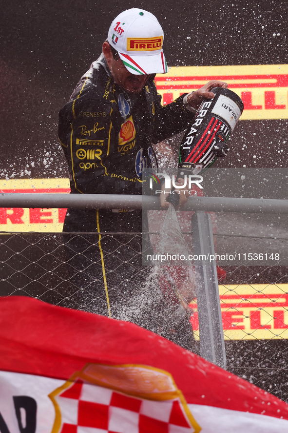 Charles Leclerc of Ferrari after the Formula 1 Italian Grand Prix at Autodromo Nazionale di Monza in Monza, Italy on September 1, 2024. 