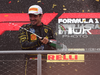 Charles Leclerc of Ferrari after the Formula 1 Italian Grand Prix at Autodromo Nazionale di Monza in Monza, Italy on September 1, 2024. (