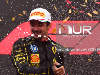 Charles Leclerc of Ferrari after the Formula 1 Italian Grand Prix at Autodromo Nazionale di Monza in Monza, Italy on September 1, 2024. (