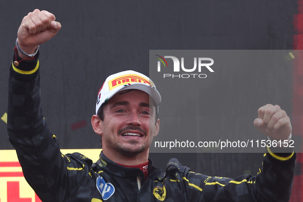 Charles Leclerc of Ferrari after the Formula 1 Italian Grand Prix at Autodromo Nazionale di Monza in Monza, Italy on September 1, 2024. 