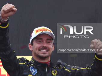 Charles Leclerc of Ferrari after the Formula 1 Italian Grand Prix at Autodromo Nazionale di Monza in Monza, Italy on September 1, 2024. (