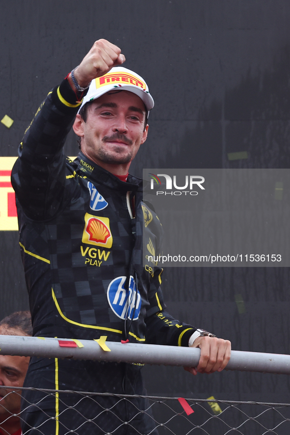 Charles Leclerc of Ferrari after the Formula 1 Italian Grand Prix at Autodromo Nazionale di Monza in Monza, Italy on September 1, 2024. 