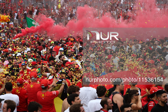 Fans after the Formula 1 Italian Grand Prix at Autodromo Nazionale di Monza in Monza, Italy on September 1, 2024. 