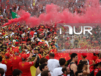 Fans after the Formula 1 Italian Grand Prix at Autodromo Nazionale di Monza in Monza, Italy on September 1, 2024. (