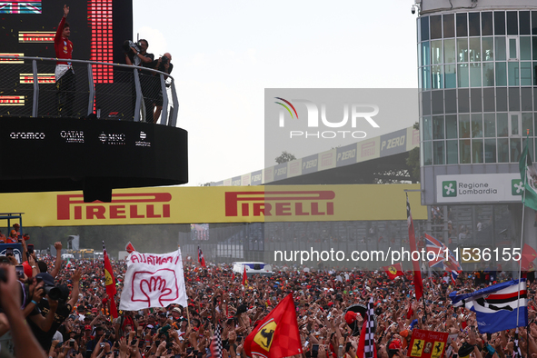 Charles Leclerc of Ferrari after the Formula 1 Italian Grand Prix at Autodromo Nazionale di Monza in Monza, Italy on September 1, 2024. 