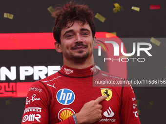 Charles Leclerc of Ferrari after the Formula 1 Italian Grand Prix at Autodromo Nazionale di Monza in Monza, Italy on September 1, 2024. (