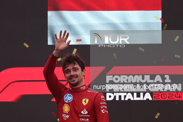 Charles Leclerc of Ferrari after the Formula 1 Italian Grand Prix at Autodromo Nazionale di Monza in Monza, Italy on September 1, 2024. 