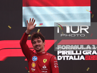 Charles Leclerc of Ferrari after the Formula 1 Italian Grand Prix at Autodromo Nazionale di Monza in Monza, Italy on September 1, 2024. (