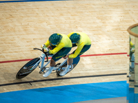 Gallagher Jessica (B) with the pilot Ward Caitlin of Australia competes in the Para Cycling Track - Women's B 3000m Individual Pursuit at th...