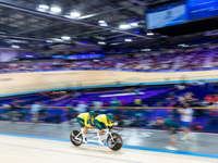 Gallagher Jessica (B) with the pilot Ward Caitlin of Australia competes in the Para Cycling Track - Women's B 3000m Individual Pursuit at th...