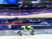 Gallagher Jessica (B) with the pilot Ward Caitlin of Australia competes in the Para Cycling Track - Women's B 3000m Individual Pursuit at th...