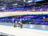 Hannah Chadwick (B) with pilot Skyler Espinoza of the USA competes in the Para Cycling Track - Women's B 3000m Individual Pursuit at the Nat...